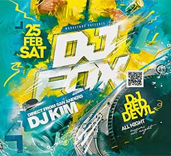 DJ派对海报/传单PSD模板：Dj Flyer Template